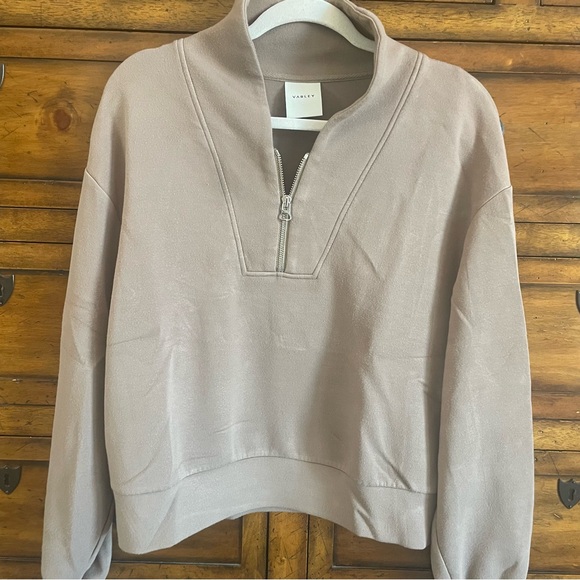 Varley Davidson Half Zip Relaxed Fit Sweatshirt - Taupe... - Picture 4 of 12